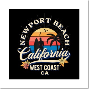 Newport Beach California Surf Summer Vacation Posters and Art